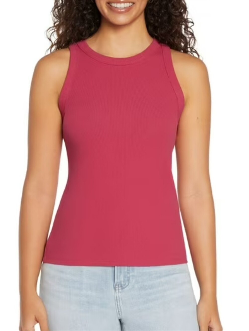 Women's Express Ribbed Tank Top - Raspberry Pink, Size XS